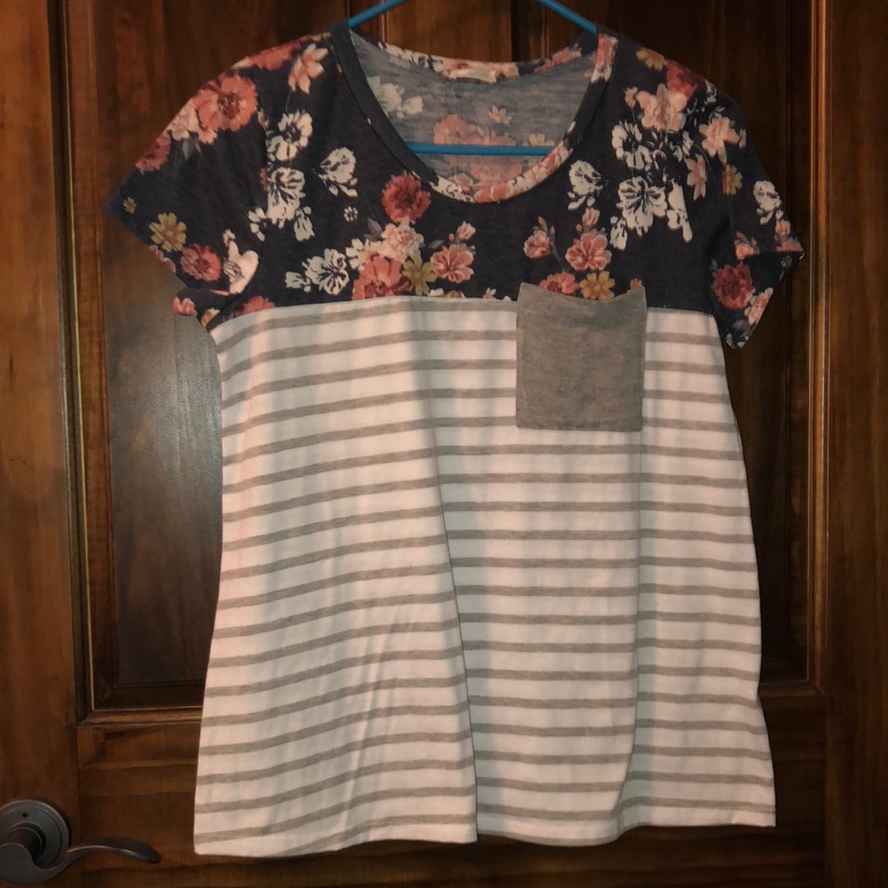 Floral and striped women’s top size small